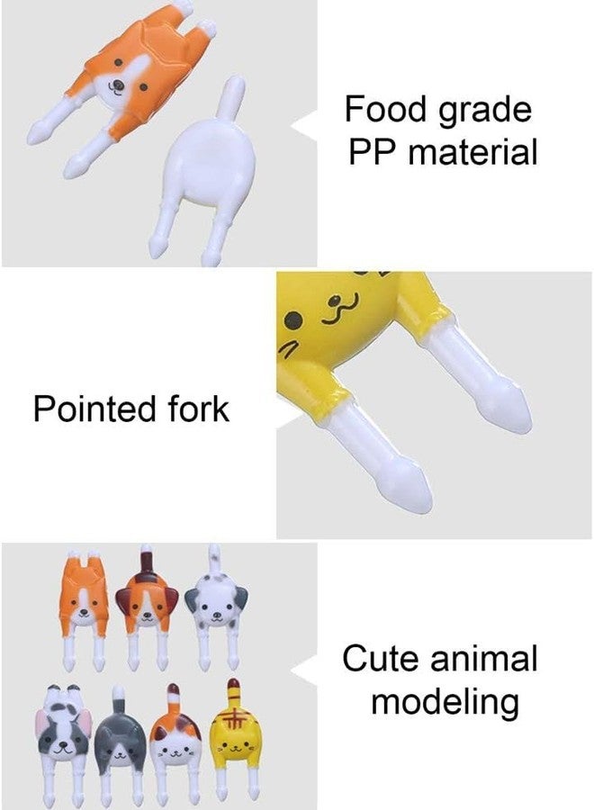 DPWOUM 7PCS Reusable safety Plastic Food Fruit Fork Picks for Kids, Cute Animals Cake Dessert Forks Mini Cartoon Puppy Dog Toothpick for Party supply - Image 2